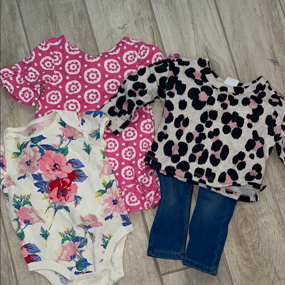 Gap Girls Clothing Bundle 18-24 Months Dress Jeans Pink Leopard
